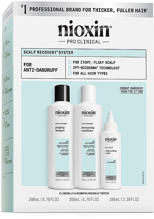 Zestaw - Nioxin Pro Clinical Scalp Recovery Set (sh/200ml + cond/200ml + ser/100ml) — Zdjęcie N1