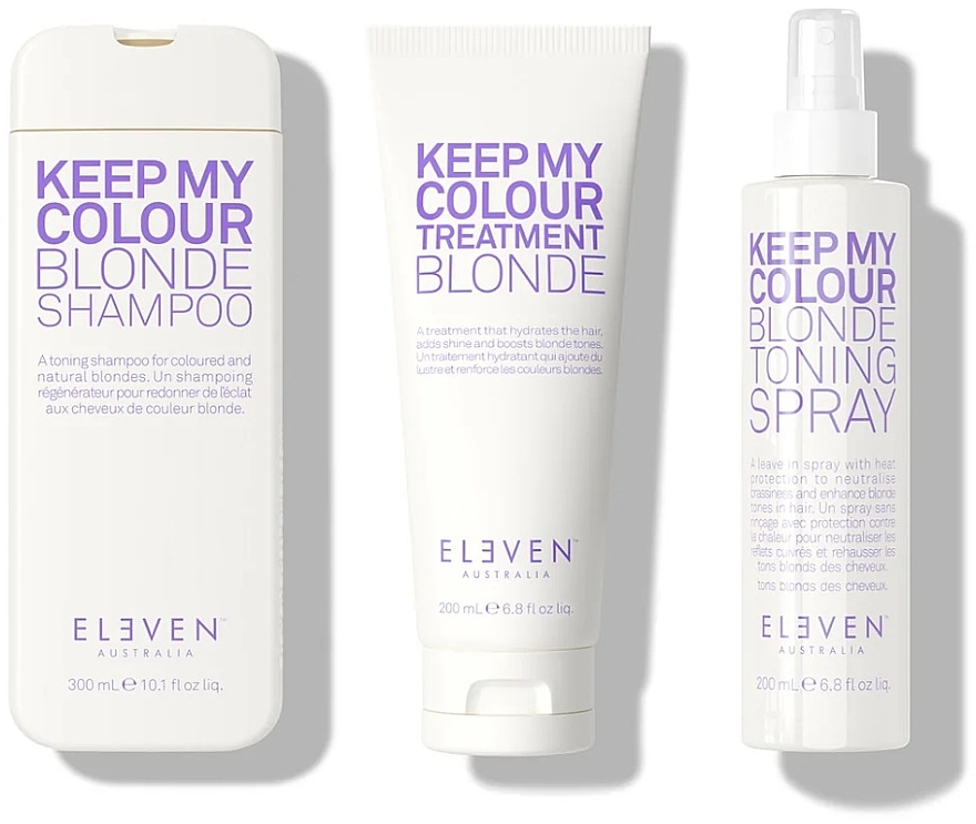 Zestaw - Eleven Australia Blonde Holiday Trio (shm/300ml + cond/300ml + h/spray/200ml + bag) — Zdjęcie N2