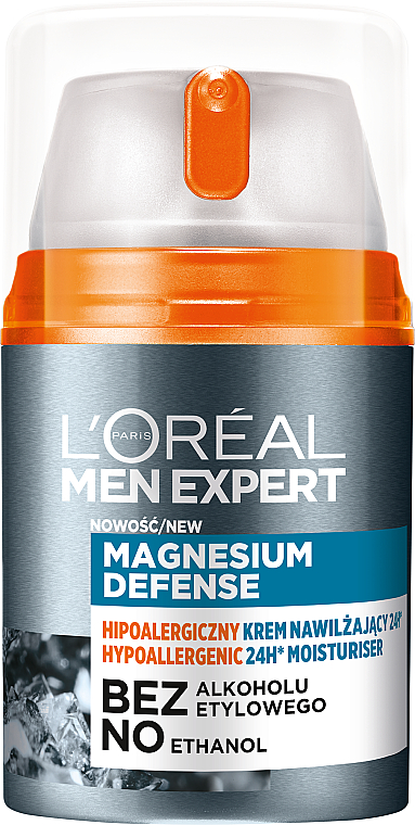 Hipoalergiczny krem nawilżający - L'Oréal Paris Men Expert Magnesium Defense — Zdjęcie N1