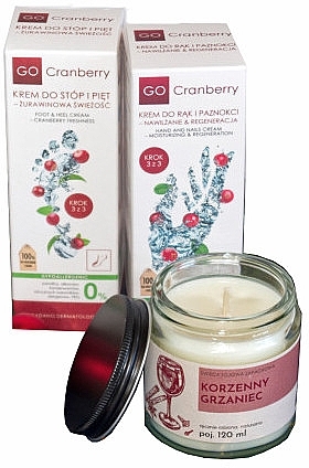 PRZECENA! Zestaw - GoCranberry Winter Relax Set (h/cr/50 ml + foot/cr/50 ml + candle/120 ml) * — Zdjęcie N1