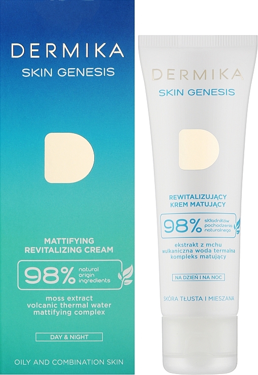 Rewitalizujący krem matujący do twarzy na dzień i na noc - Dermika Skin Genesis — Zdjęcie N2