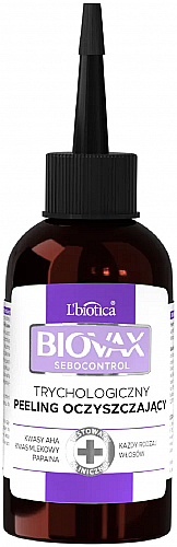 Trychologiczny peeling oczyszczający skórę głowy - Biovax Sebocontrol