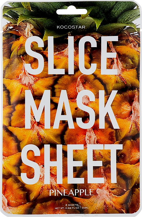 Maska na tkaninie do twarzy Ananas - Kocostar Slice Mask Sheet Pineapple — Zdjęcie N1