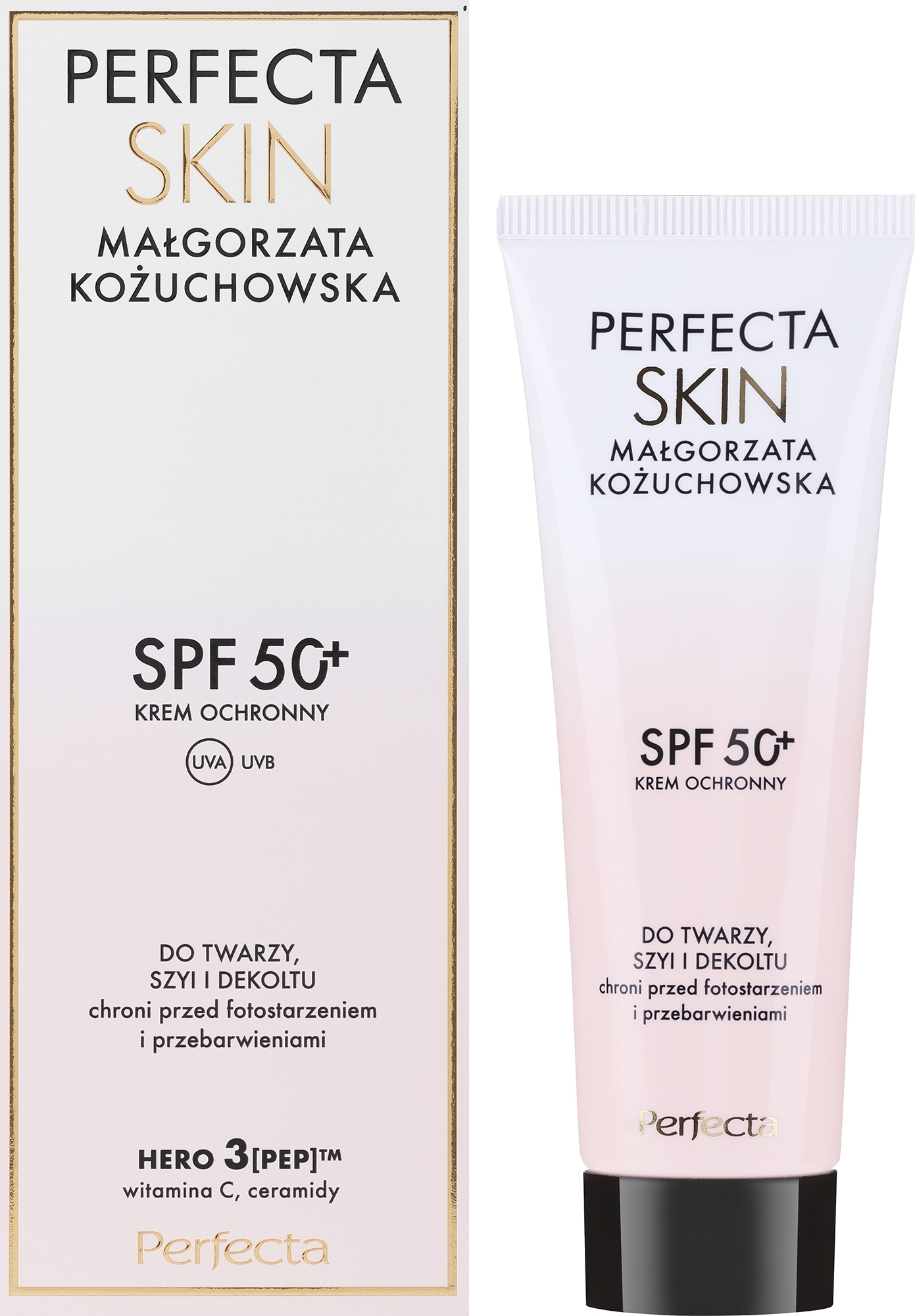 Ochronny krem do twarzy, szyi i dekoltu SPF50+ - Perfecta Skin — Zdjęcie 40 ml