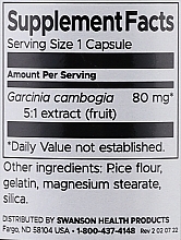 Suplement diety Garcinia Cambogia Extract, 80 mg - Swanson Garcinia Cambogia 5:1 Extract — Zdjęcie N2