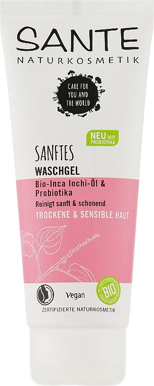 Bio żel do mycia twarzy Inca inchi i probiotykami - Sante Gentle Cleansing Gel — Zdjęcie N1