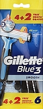 Kup Zestaw jednorazowych maszynek do golenia, 4 + 2 szt. - Gillette Blue 3 Smooth