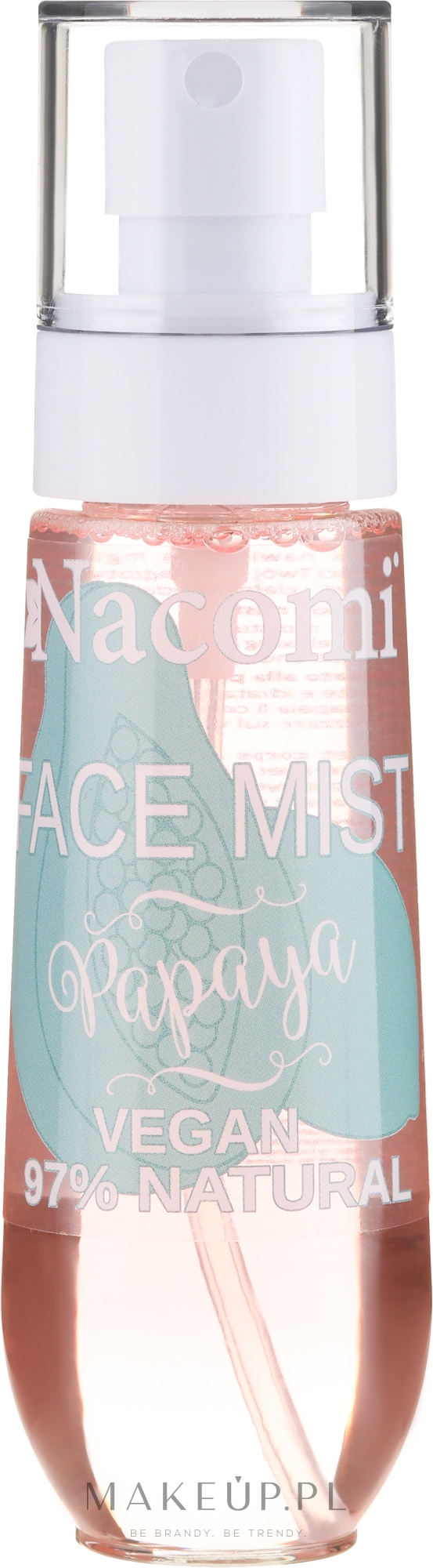 Naturalna wegańska mgiełka do twarzy Papaja - Nacomi Face Mist Papapya — Zdjęcie 80 ml