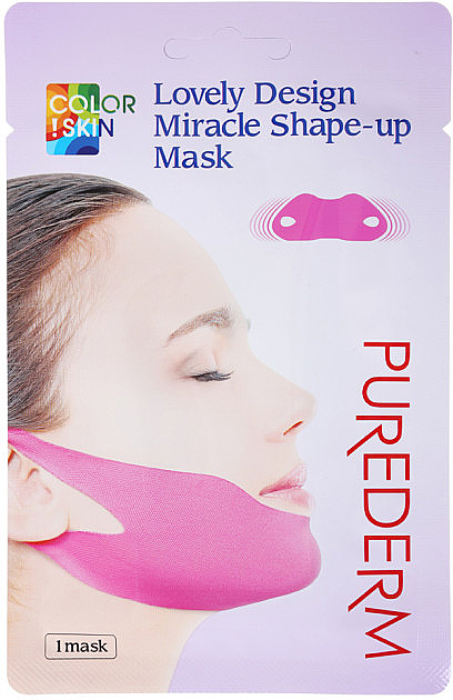 Maska bandażowa na podbródek i kości policzkowe - Purederm Lovely Design Miracle Shape-up V-line Mask — Zdjęcie N1