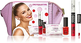 Kup Zestaw - Dermacol 16H Lip Colour (lip/gloss/4.3ml + n/polish/11ml + pads/20pcs + bag)
