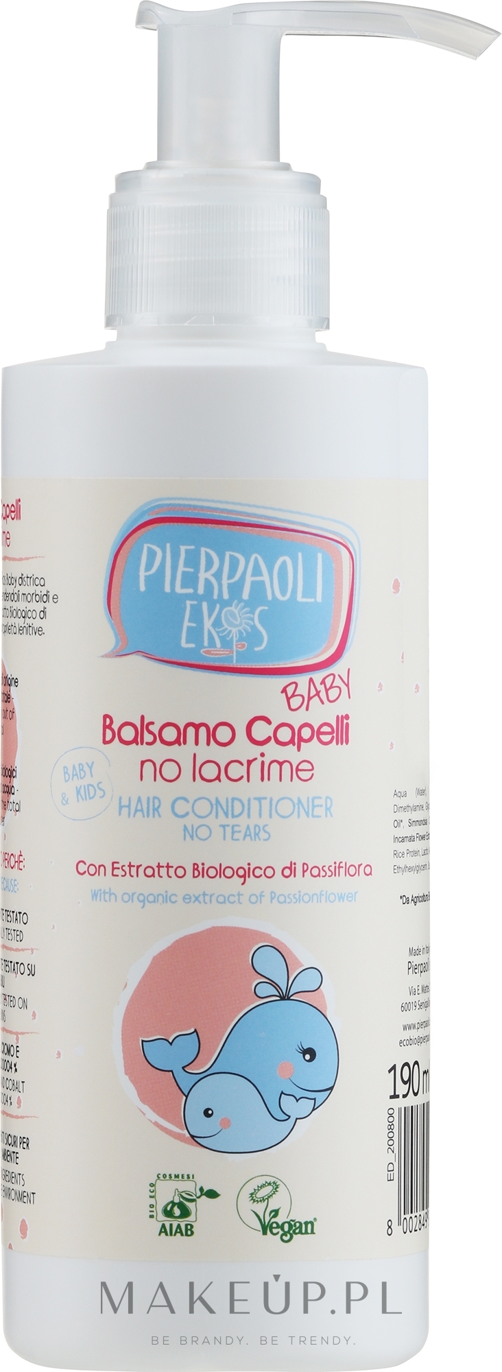 Odżywka do włosów dla dzieci Bez łez - Ekos Baby No Tears Hair Conditioner — Zdjęcie 190 ml