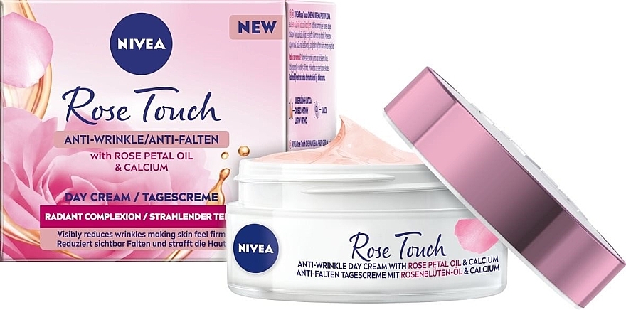 Przeciwstarzeniowy krem do twarzy na dzień - Nivea Rose Touch Day Cream — Zdjęcie N1