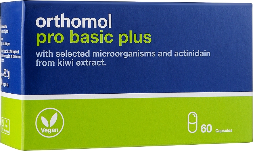 Witaminy probiotyczne + ekstrakt z kiwi w kapsułkach - Orthomol Pro Basic Plus — Zdjęcie N1