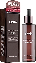 Przeciwzmarszczkowe serum ampułkowe z filtratem śluzu ślimaka 65% - Ottie Black Signature Ampoule  — Zdjęcie N1