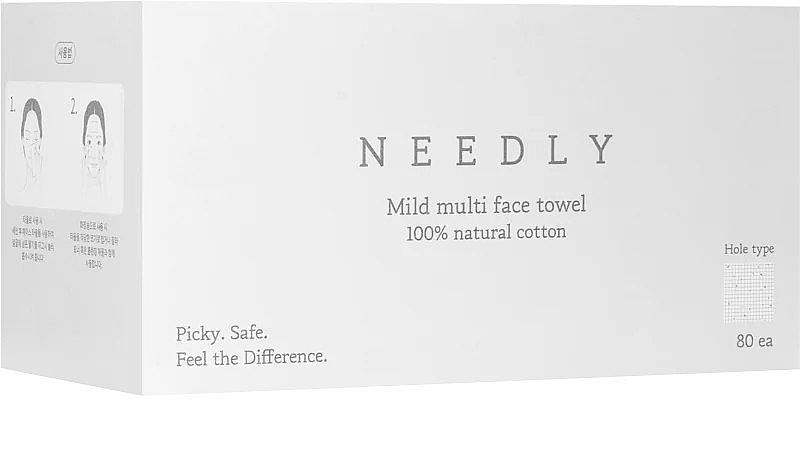 Miękkie ręczniki oczyszczające do twarzy, 80 szt. - Needly Mild Multi Face Towel — Zdjęcie N1