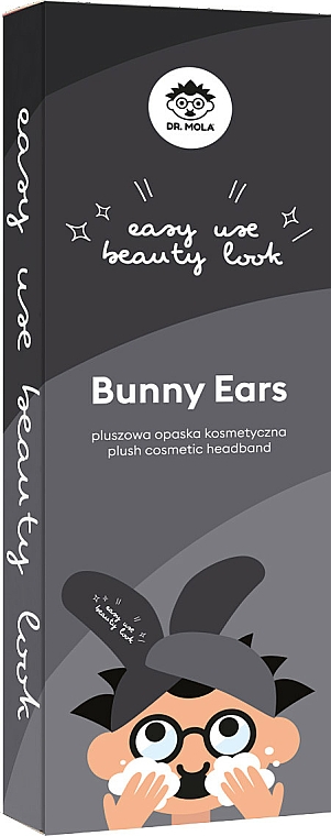 Opaska kosmetyczna do włosów Uszy, czarna - Dr Mola Rabbit Ears Hair Band — Zdjęcie N2