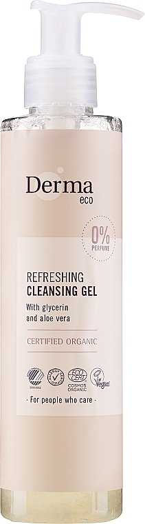 Żel do mycia twarzy z gliceryną i aloesem - Derma Eco Refreshing Cleansing Gel — Zdjęcie N1