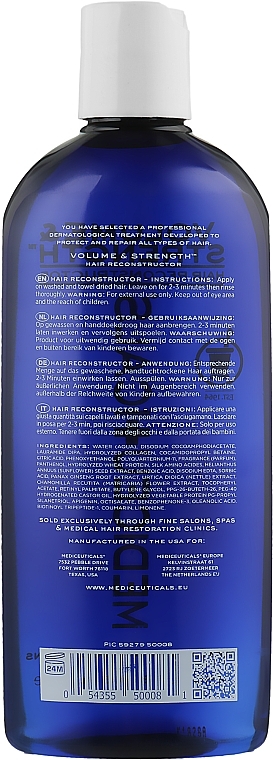 Rekonstruktor do włosów słabych, zniszczonych i cienkich - Mediceuticals Healthy Hair Solutions Volume&Strength — Zdjęcie N3