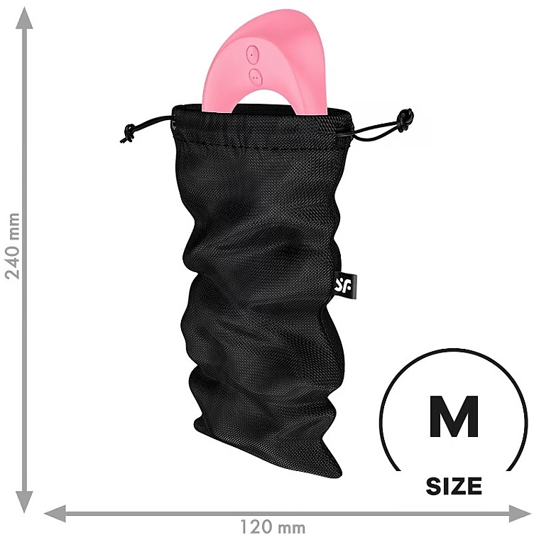 Torba do przechowywania zabawek erotycznych, czarna, Size M - Satisfyer Treasure Bag Black — Zdjęcie N2