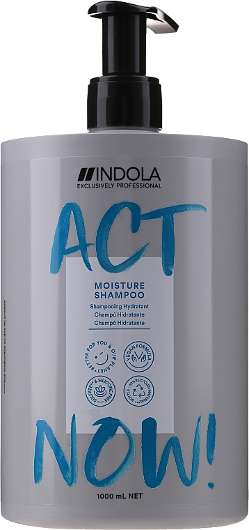 Nawilżający szampon do włosów suchych - Indola Act Now! Moisture Shampoo — Zdjęcie N1