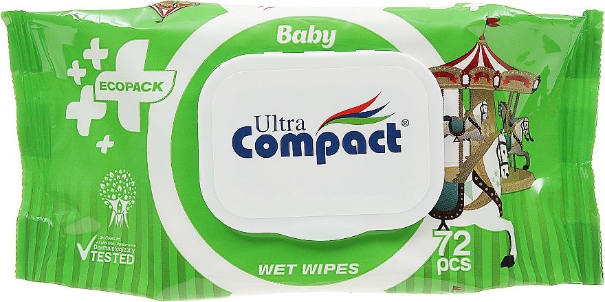 Chusteczki nawilżane dla dzieci 72 szt. - Ultra Compact Baby Ecopack Wet Wipes