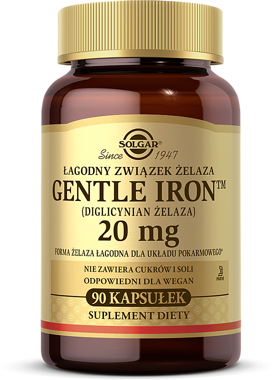 Suplement diety, 20 mg - Solgar Gentle Iron Food Supplement — Zdjęcie N1
