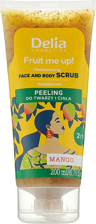 Peeling do twarzy i ciała Mango - Delia Fruit Me Up! Moisturizing Face And Body Scrub Mango — Zdjęcie N1