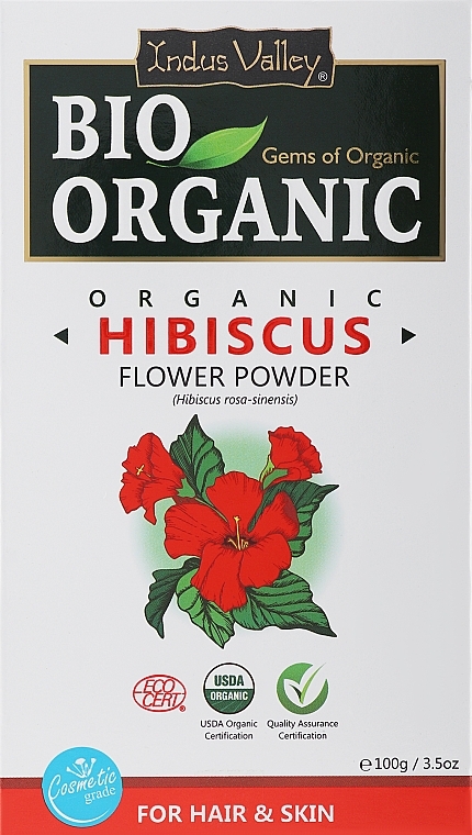 Peeling w proszku Kwiat hibiskusa - Indus Valley Bio Organic Hibiscus Flower Powder  — Zdjęcie N1