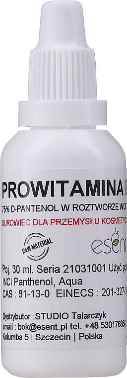 Prowitamina B5 75% d-panthenol w roztworze wodnym - Esent — Zdjęcie N1