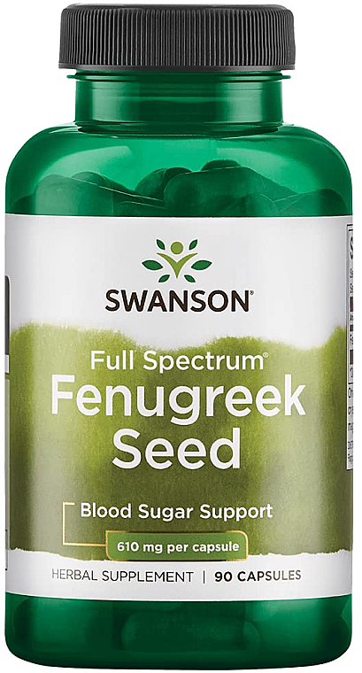 Suplement diety Wyciąg z kozieradki, 300 mg, 60 kapsułek - Swanson Testofen Fenugreek Extract — Zdjęcie N1