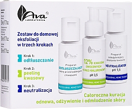 Zestaw do domowej eksfoliacji w trzech krokach - AVA Laboratorium Professional Home Therapy (lot/50ml + peeling/50ml + neutrolizer/50ml) — Zdjęcie N1