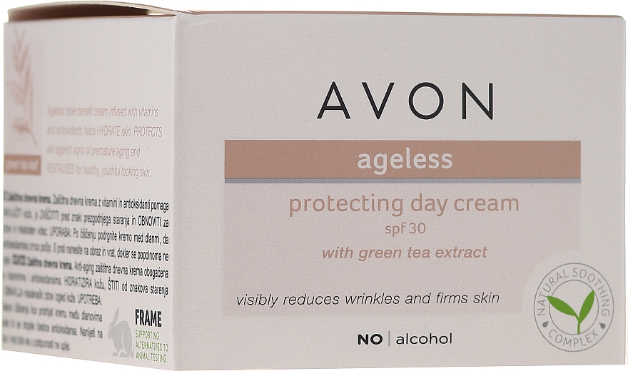 Ochronny krem do twarzy na dzień z ekstraktem z zielonej herbaty - Avon Ageless Protacting Day Cream SPF 30 — Zdjęcie N1