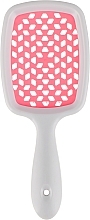 Szczotka do włosów, biała z jasnoróżowymi zębami - Kodi Professional Soft Touch Hairbrush — Zdjęcie N2