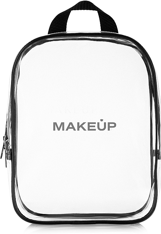 Przezroczysta kosmetyczka Beauty Bag, czarna (20 x 25 x 8 cm, bez zawartości) - MAKEUP