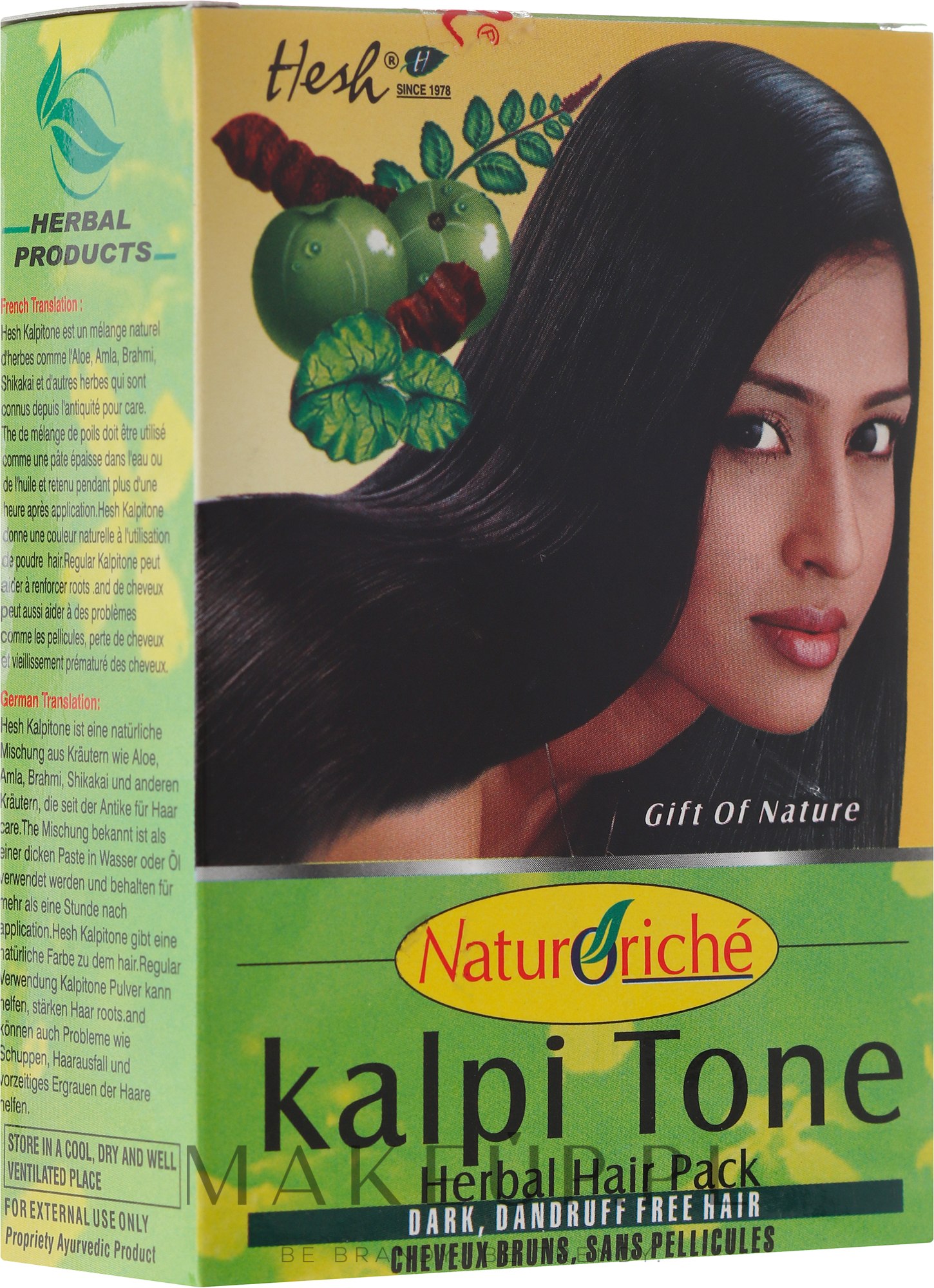Maseczka w proszku do włosów ciemnych - Hesh Kalpi Tone Powder — Zdjęcie 100 g