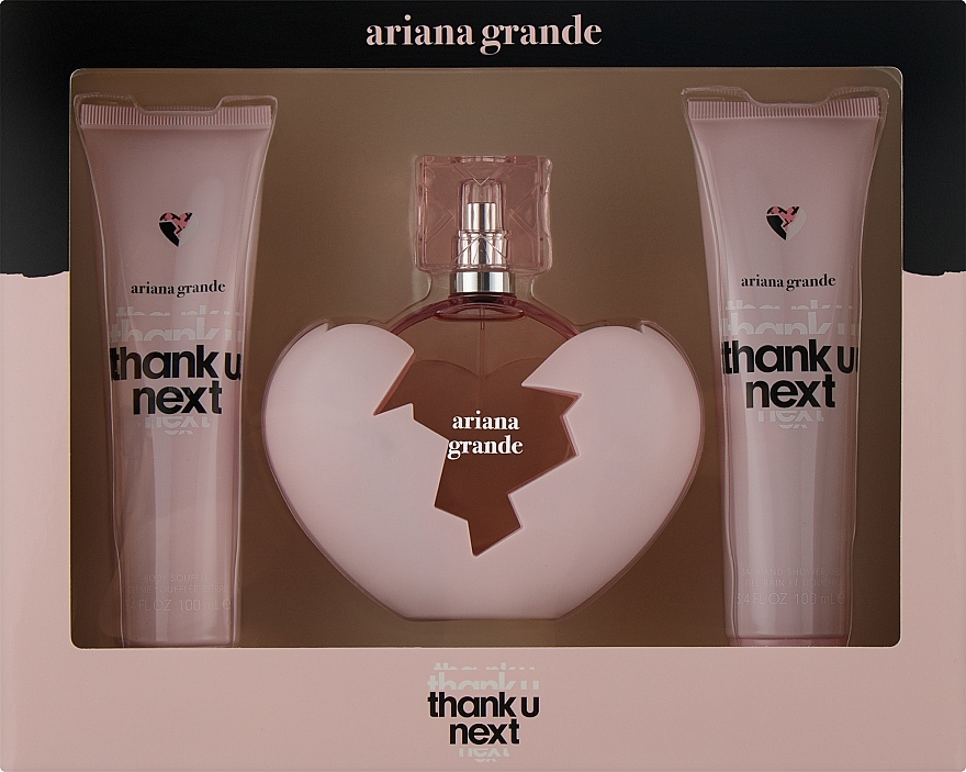 Ariana Grande Thank U, Next - Zestaw (edp 100 ml + b/lot 100 ml + sh/żel 100 ml) — Zdjęcie N1