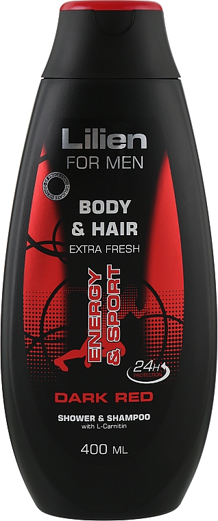 Szampon-żel pod prysznic dla mężczyzn - Lilien For Men Body & Hair Dark Red Shower & Shampoo — Zdjęcie N1