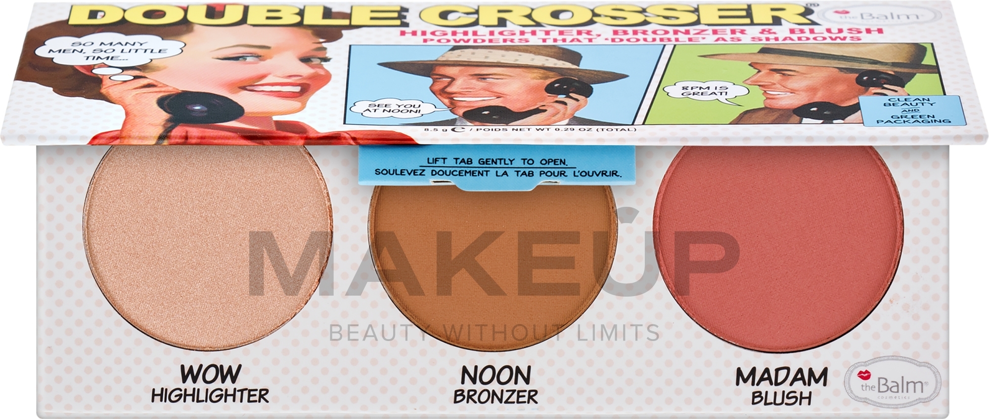Paletka do makijażu twarzy - TheBalm Double Crosser Highlighter Bronzer & Blush Palette — Zdjęcie 8.5 g