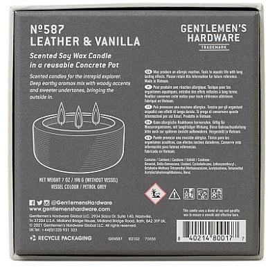 Świeca zapachowa, 3 knoty - Gentleme's Hardware Soy Wax Candle 587 Leather & Vanilla — Zdjęcie N4