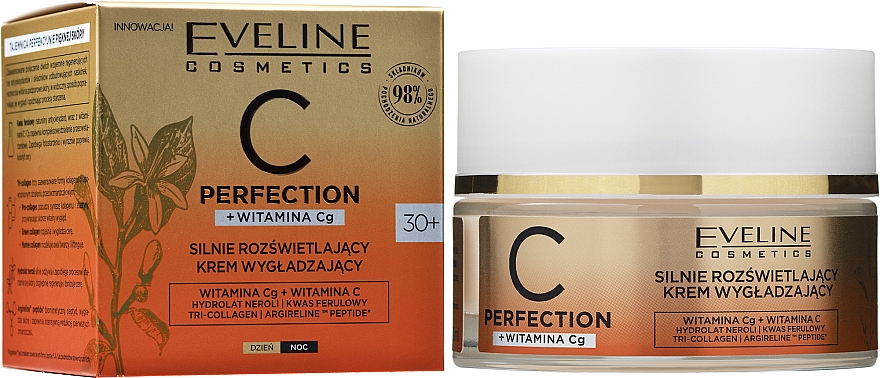 Silnie rozświetlający krem wygładzający 30+ - Eveline Cosmetics C Perfection Brightening Smoothing Cream — Zdjęcie N2