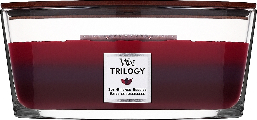 PRZECENA! Świeca zapachowa w szkle - WoodWick Hourglass Trilogy Candle Sun Ripened Berries * — Zdjęcie N3