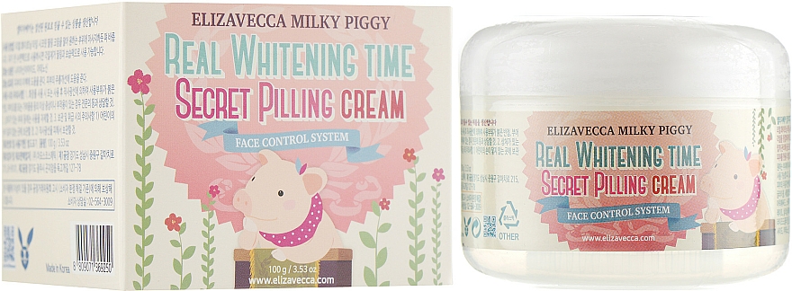 Rozjaśniający kremowy peeling do twarzy - Elizavecca Face Care Milky Piggy Real Whitening Time Secret Pilling Cream