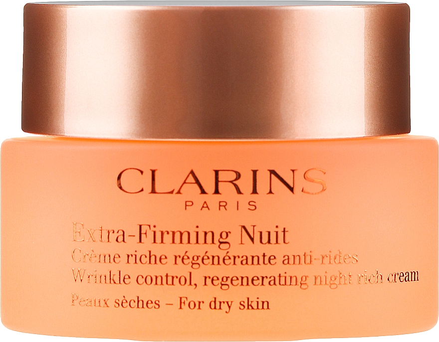 Regenerujący krem na noc przeciw zmarszczkom do skóry suchej - Clarins Extra-Firming Night Rich Cream For Dry Skin — Zdjęcie N2