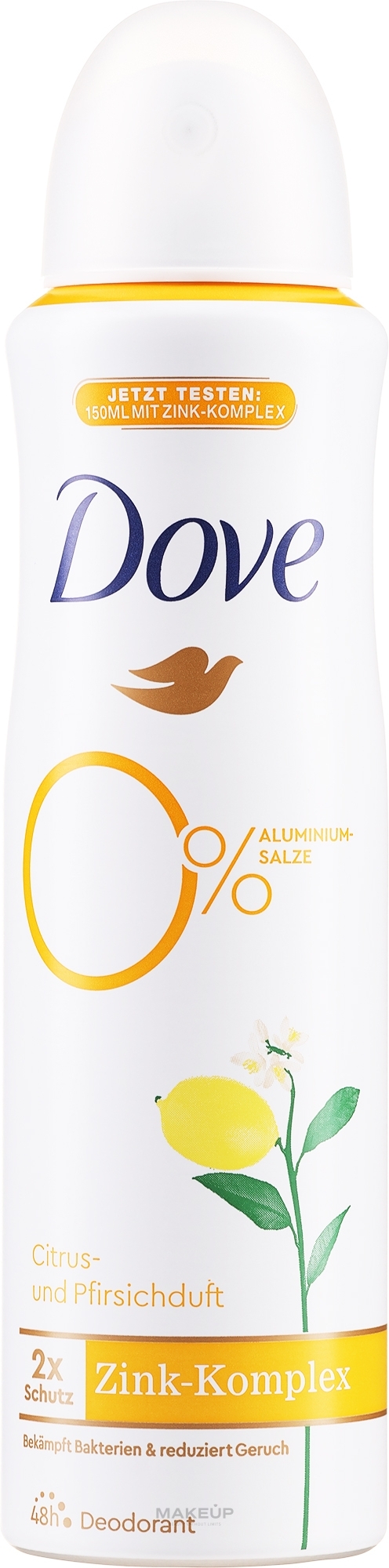 Dezodorant w sprayu Cytrusy i brzoskwinie, bez aluminium - Dove Go Fresh Citrus & Peach Deodorant — Zdjęcie 150 ml