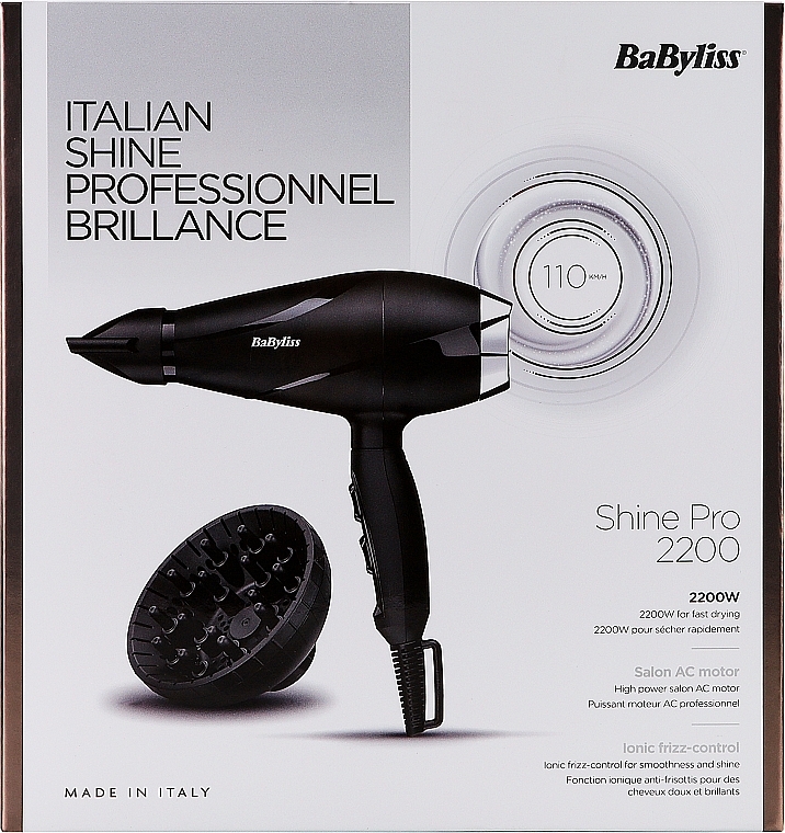 Suszarka do włosów 6713DE - BaByliss Shine Pro 2100 2200 W Black — Zdjęcie N2
