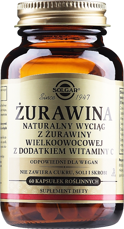 Suplement diety Naturalna żurawina z witaminą C - Solgar Natural Cranberry With Vitamin C — Zdjęcie N1