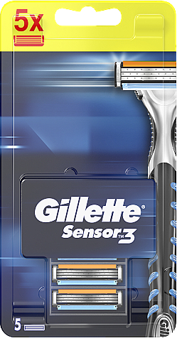Wymienne ostrza golące, 5 szt. - Gillette Sensor 3 — Zdjęcie N1