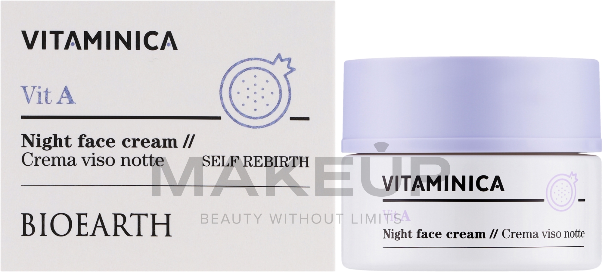 Krem do twarzy na noc z witaminą A - Bioearth Vitaminica Vit A Night Face Cream — Zdjęcie 50 ml