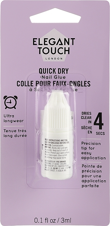 Ochronny klej do paznokci - Elegant Touch 4 Second Proctective Nail Glue Clear — Zdjęcie N1