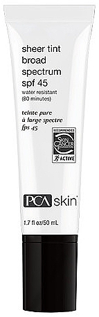 Tonujący krem przeciwsłoneczny do twarzy SPF 45 - PCA Skin Sheer Tint Broad Spectrum SPF 45 — Zdjęcie N1